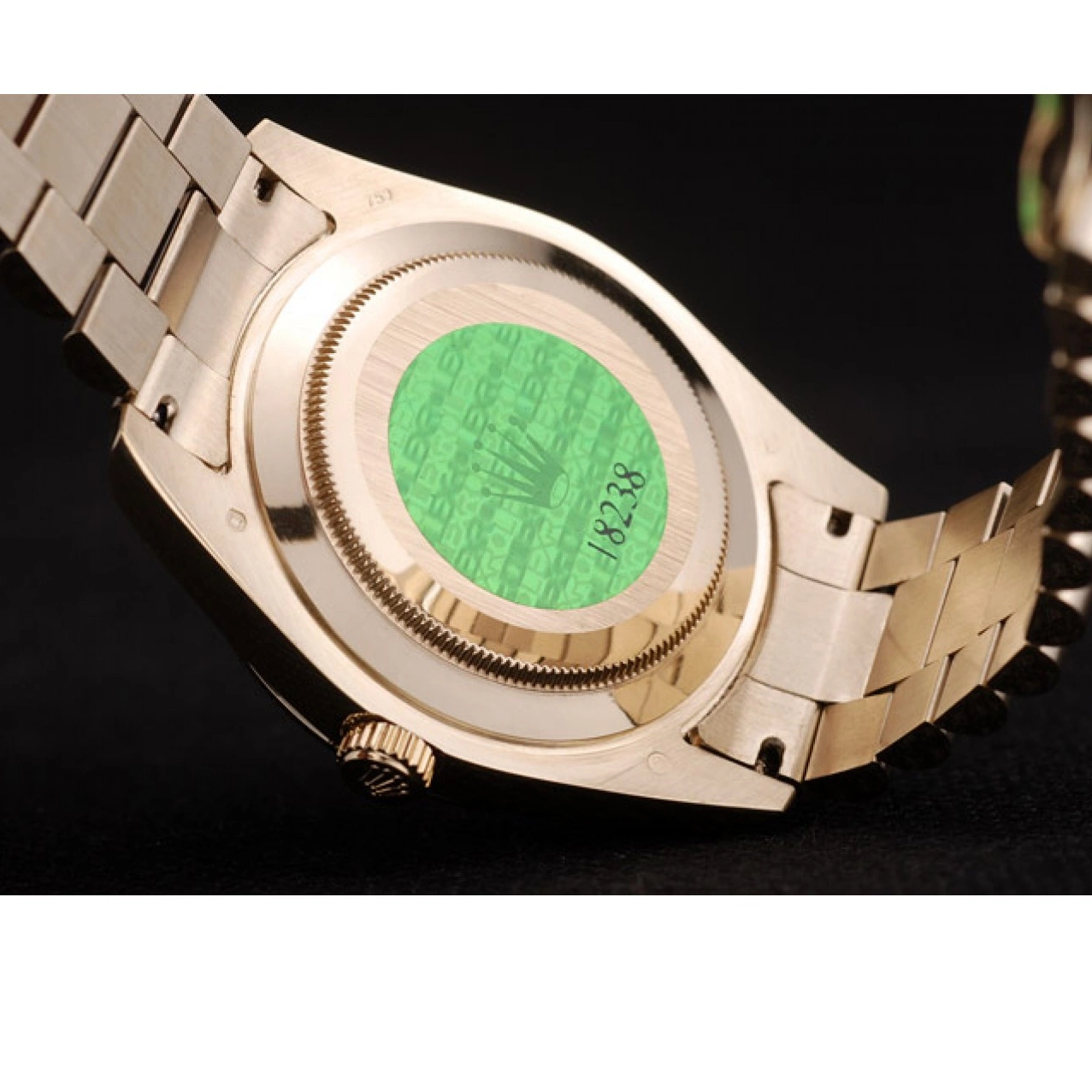 Aaa replica watch Stainless Black Steel DayDate Dial Strap Rolex 41980 Gold Patterned 0722